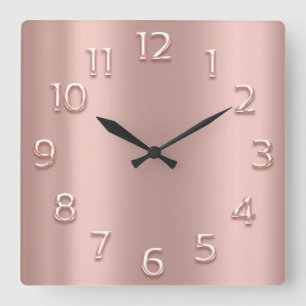 Horloge Carrée EFFET 3D minimal de rose vierge Rose