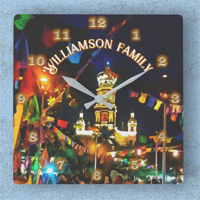 Horloge Carrée Église Notre-Dame de Guadalupe PV-190130 Famille (Créateur téléchargé)