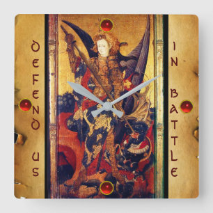 Horloge Carrée Église Saint-Michel-Vanquishing Devil as Medieval