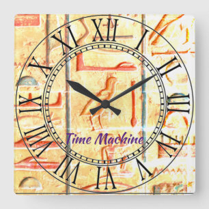 Horloge Carrée Egyptian time machine, Acrylic Wall Clock