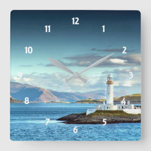 Horloge Carrée Eilean Musdile Lighthouse Scotland Pittoresque Vie
