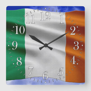 Horloge Carrée EIRE - IRELAND Flag Proud Patriotic Wall Clock