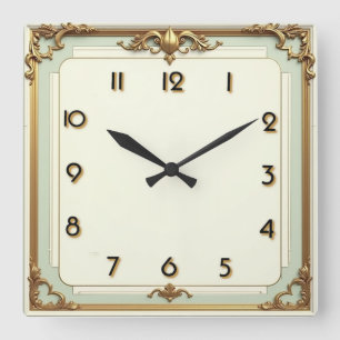 Horloge Carrée Élégant Art Déco