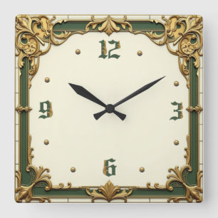Horloge Carrée Élégant Art Déco