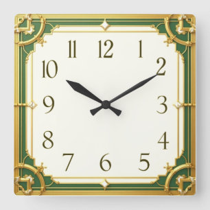 Horloge Carrée Élégant Art Déco