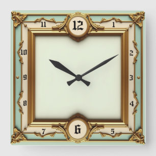 Horloge Carrée Élégant Art Déco