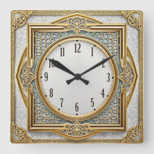 Horloge Carrée Élégant Art Déco