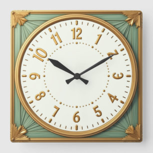 Horloge Carrée Élégant Art Déco
