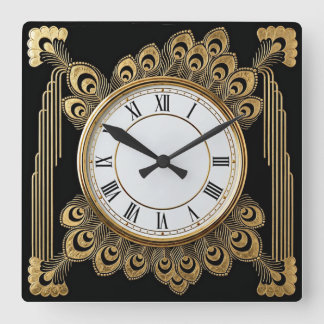 Horloge Carrée Élégant Art Déco