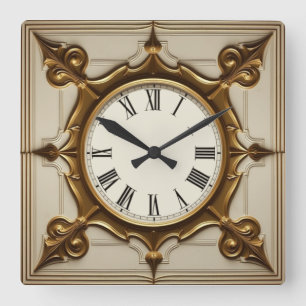 Horloge Carrée Élégant Art Déco
