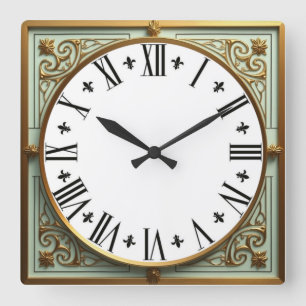 Horloge Carrée Élégant Art Déco