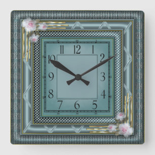 Horloge Carrée Elegant blue
