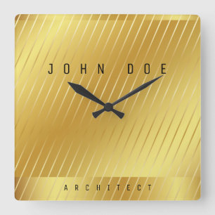 Horloge Carrée Elegant Gold Square Acrylic Wall Clock