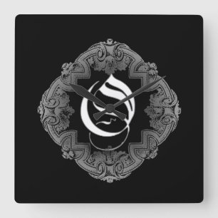 Horloge Carrée Élégant Goth Initial O