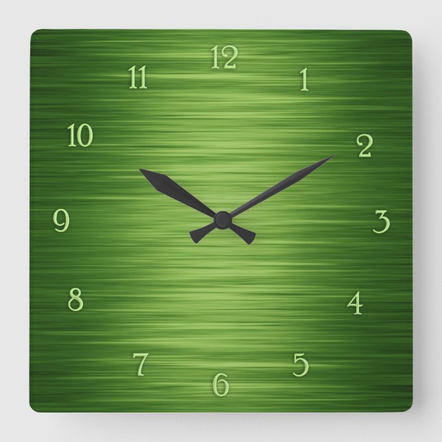 Horloge Carrée Elegant green shaded wall clock (Recto)