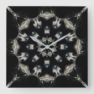 Horloge Carrée Elégant Mandala