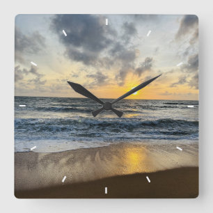 Horloge Carrée Elégant Moderne Simple Personnalisé Ajouter Votre 