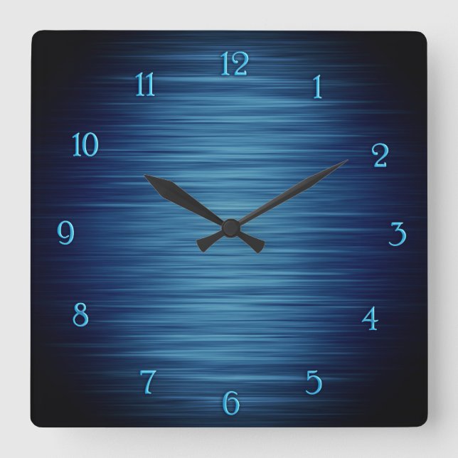 Horloge Carrée Elegant shiny blue shaded wall clock (Recto)