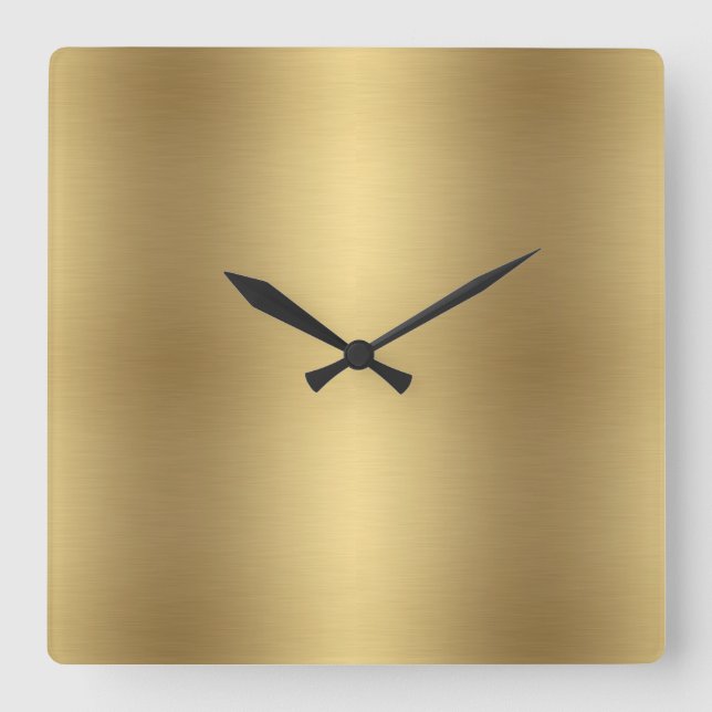 Horloge Carrée Élégant solide métal vieil or (Recto)