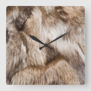 Horloge Carrée Élégante texture de fourrure