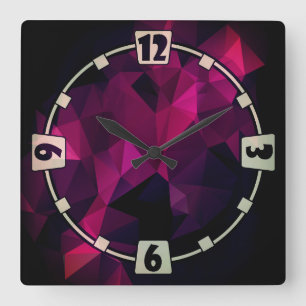 Horloge Carrée Eléments polygonaux polygonaux Abstraits
