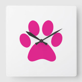 Horloge Carrée Empreinte de patte    