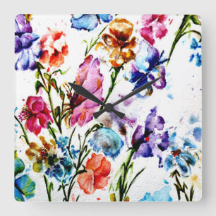 HORLOGE CARRÉE EMPREINTES DE PATTES DOG