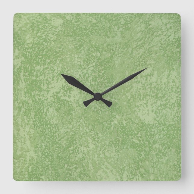 Horloge carrée en faux fini Marmorino vert (Recto)