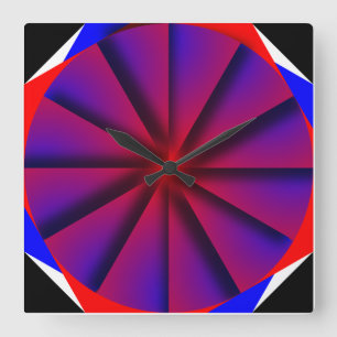 Horloge Carrée Endless Pinwheel par Kenneth Yoncich