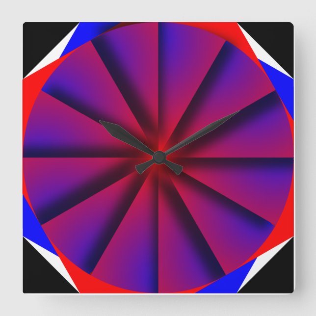 Horloge Carrée Endless Pinwheel par Kenneth Yoncich (Recto)