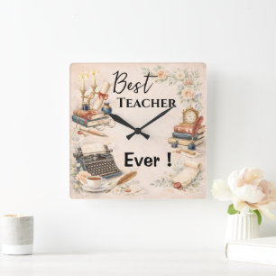 Horloge Carrée English Teacher Thank You Gift End of School Year