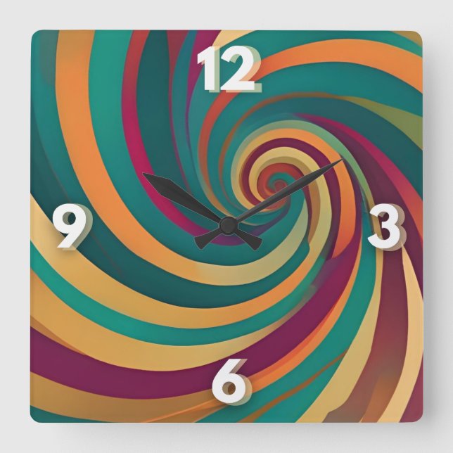 Horloge Carrée Énoncé de conception de la spirale de bijoux maxim (Recto)