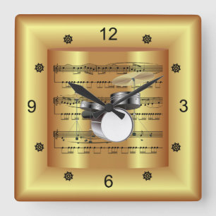Horloge Carrée Ensemble    de tambour~ Partition courbe ~ Arrière