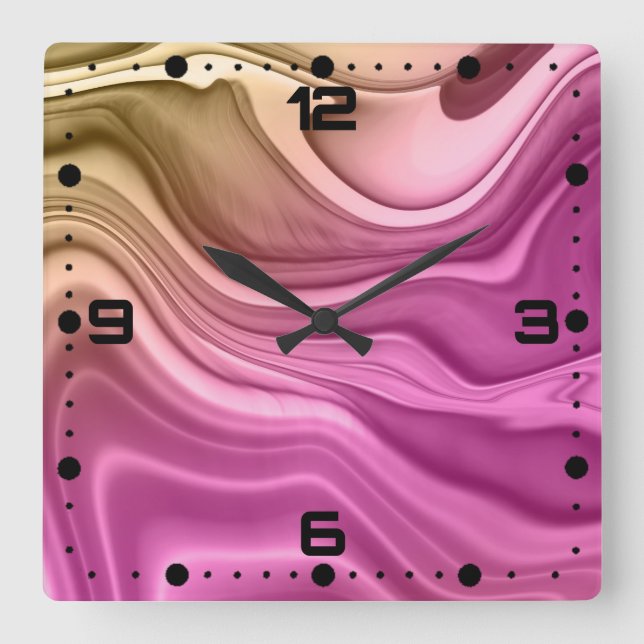 Horloge Carrée Ensemble d'encre à alcool Papier numérique Aurora (Recto)