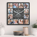 Horloge Carrée Ensemble Nous Avons Tout Citer Famille Photo Noir<br><div class="desc">Créez facilement votre propre planche en bois noir personnalisé élégant style horloge murale avec vos photos personnalisées. Le design comporte également une belle citation manuscrite : "Ensemble nous avons tout". Pour obtenir de meilleurs résultats, recadrez les images vers le carré - avec le point de mire au centre - avant...</div>