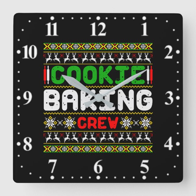 Horloge Carrée Équipe de cuisson de biscuits-50000 (Recto)