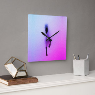 Horloge Carrée Esprit du Cheval – Art mural abstrait