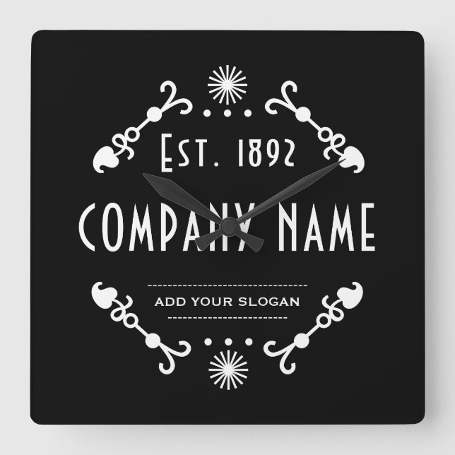 Horloge Carrée Established Business Name, Decorative (Recto)