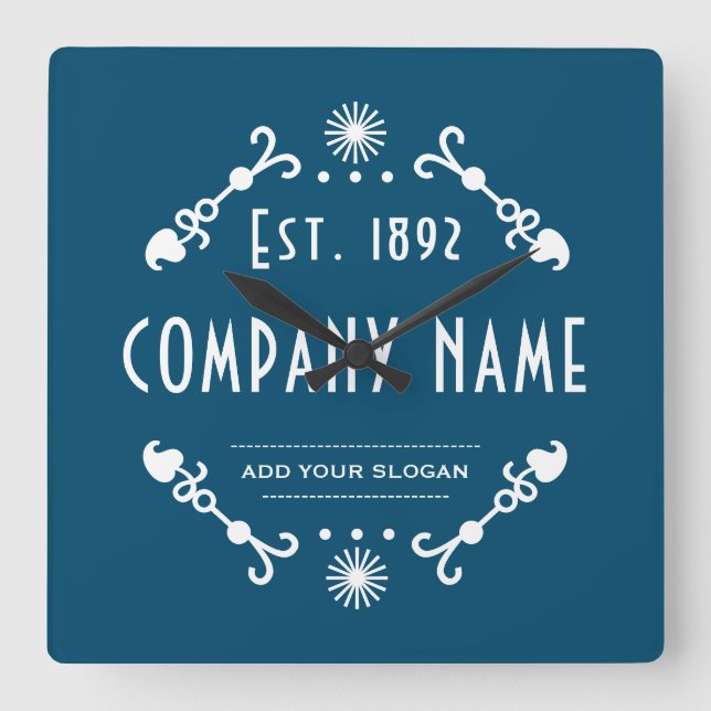 Horloge Carrée Established Business Name, Decorative (Recto)