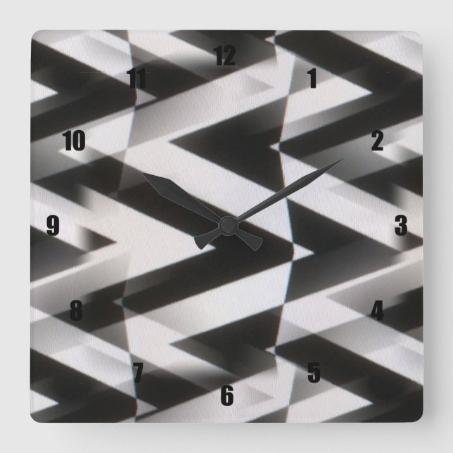 Horloge Carrée Étapes métalliques très amusantes et inhabituelles (Recto)