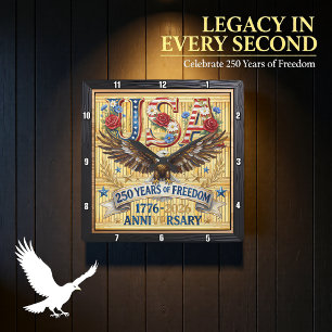 Horloge Carrée États-Unis 250 Ans Anniversaire de la Liberté
