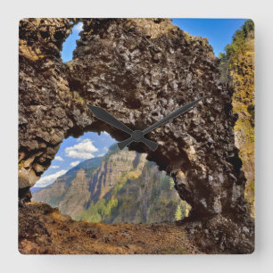 Horloge Carrée États-Unis, Oregon. Arc De Roche D'Âges Dans La 