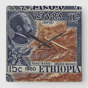 Horloge Carrée Éthiopie Haile Selassie Rasta Jah Rastafari Racine