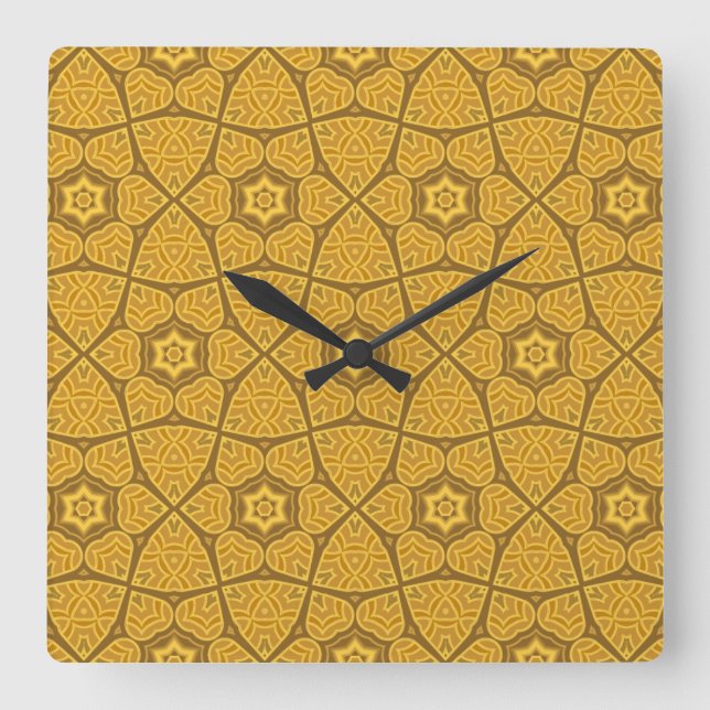 Horloge Carrée Ethnic modern geometric pattern (Recto)