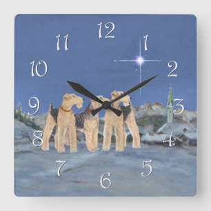 Horloge Carrée Étoile de Noël