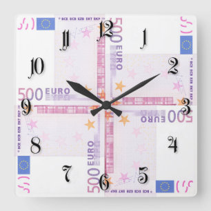 Horloge Carrée euro motif 500