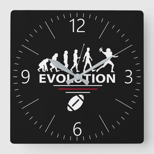 Horloge Carrée Évolution du football (Recto)