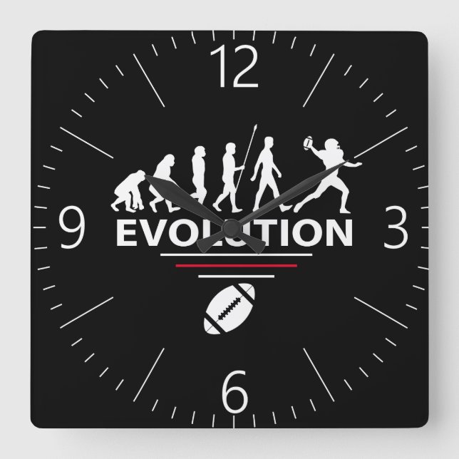 Horloge Carrée Évolution du football (Recto)