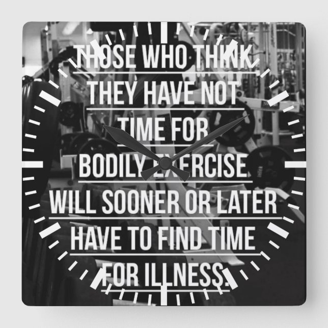 Horloge Carrée Exercice - Motivation de l'entraînement (Recto)