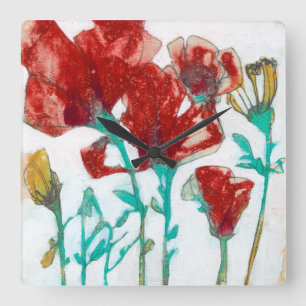 Horloge Carrée Expression II de fleur